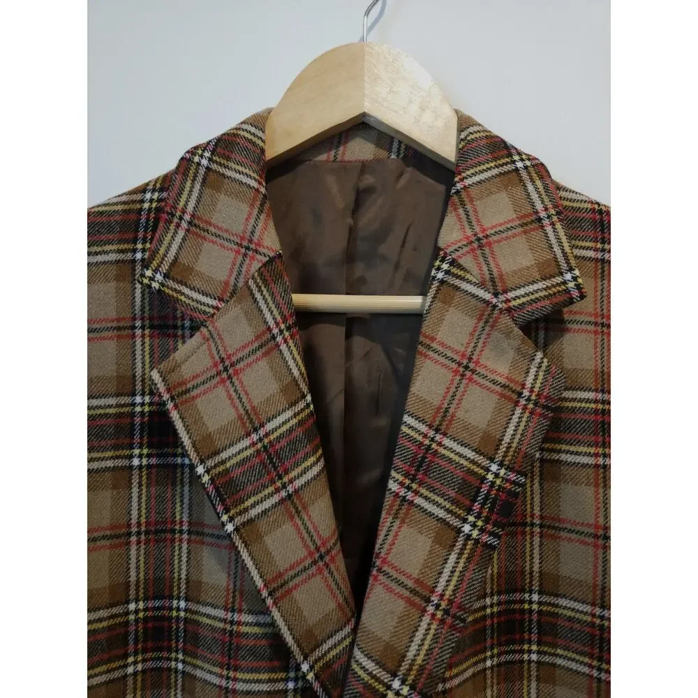 VINTAGE PENDLETON Mens Blazer Sport Coat Jacket Plaid Size 40L Virgin Wool USA